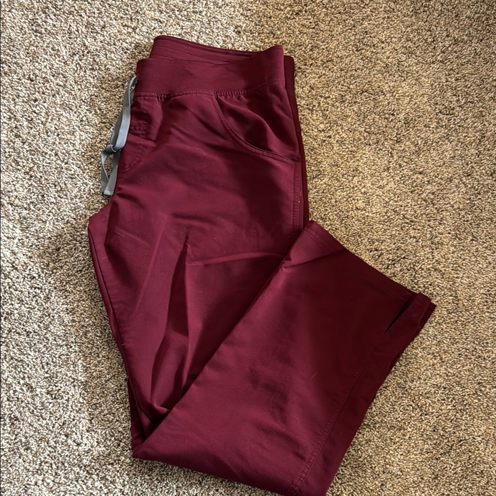 Figs Burgundy Straight Leg Pants